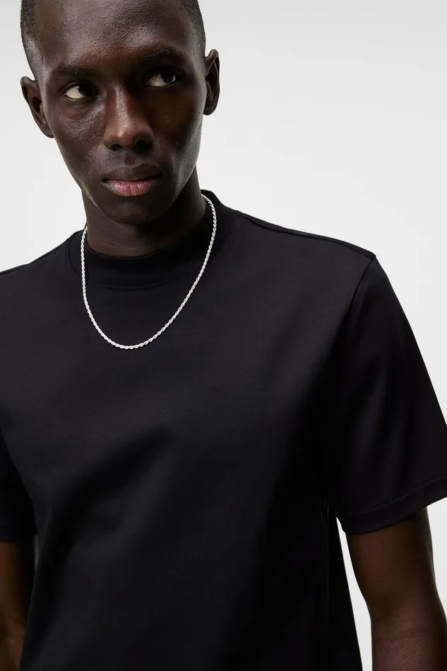 Men Ace Mock Neck Tshirt Black JLindeberg Tshirts Men Ace Mock Neck Tshirt Black JLindeberg Tshirts