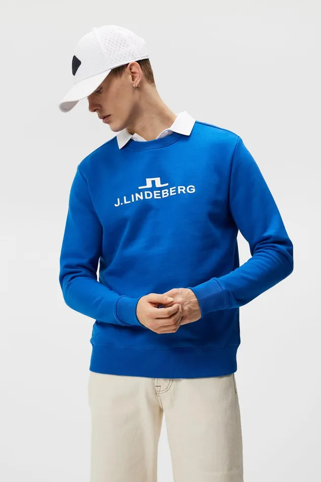 Men Alpha Crew Neck Lapis Blue JLindeberg Sweatshirts