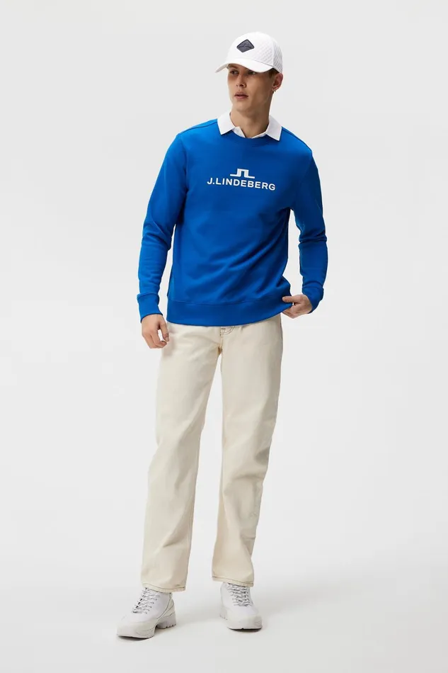 Men Alpha Crew Neck Lapis Blue JLindeberg Sweatshirts Men Alpha Crew Neck Lapis Blue JLindeberg Sweatshirts