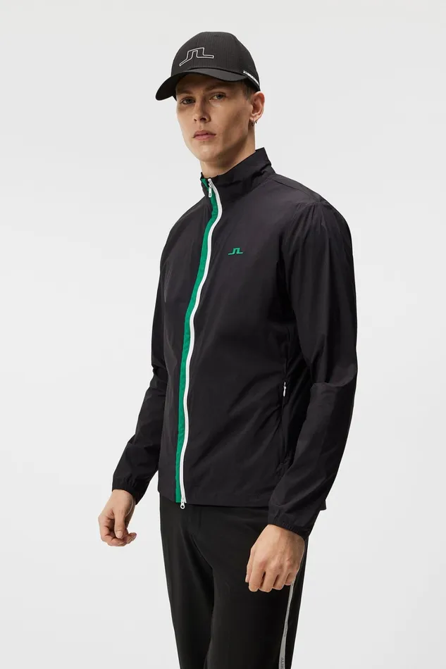 Men Ash Light Packable Jacket Black JLindeberg Jackets