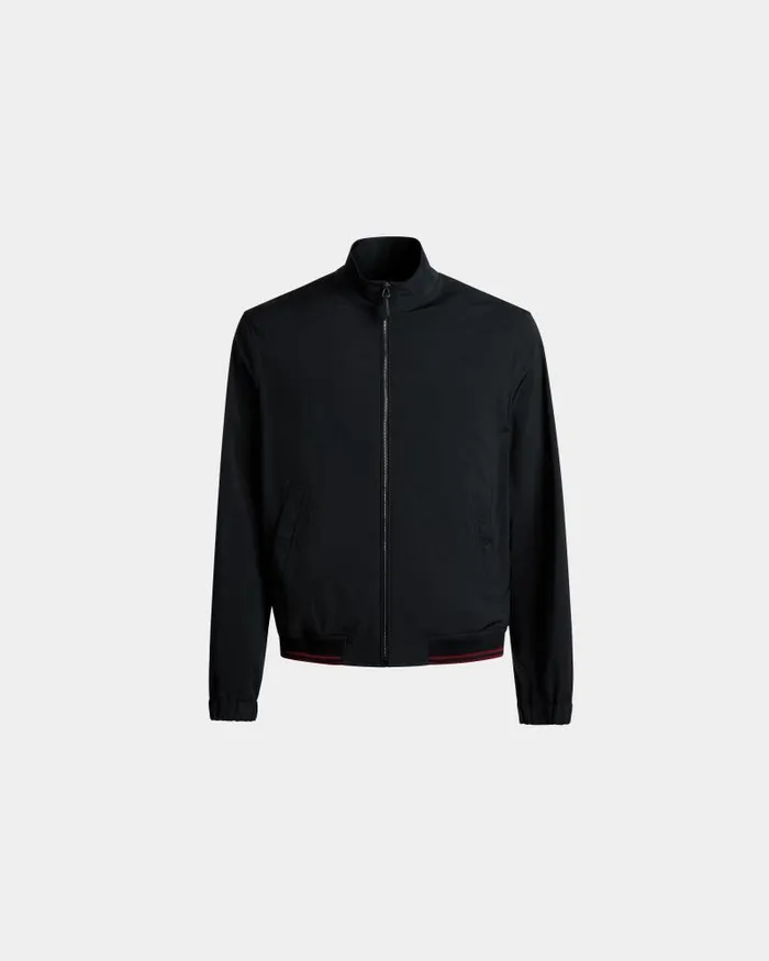 Men Bally Coats and Jackets Blouson In Navy Blue Nylon Blue