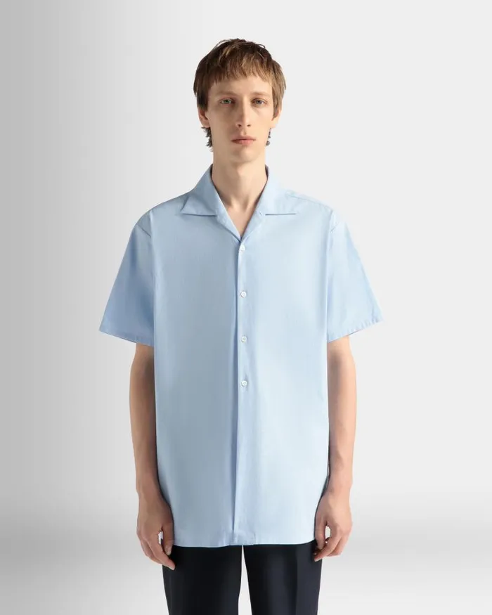 Men Bally Shirts and TShirts Shirt In Light Blue Cotton Blue Men Bally Shirts and TShirts Shirt In Light Blue Cotton Blue