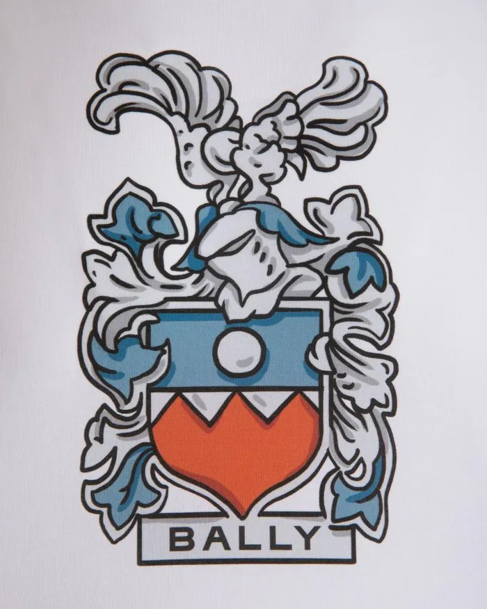 Men Bally Shirts and TShirts TShirt With Bally Crest In White Cotton White Men Bally Shirts and TShirts TShirt With Bally Crest In White Cotton White