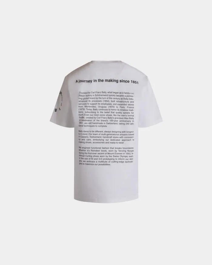 Men Bally Shirts and TShirts TShirt With Bally Crest In White Cotton White Men Bally Shirts and TShirts TShirt With Bally Crest In White Cotton White