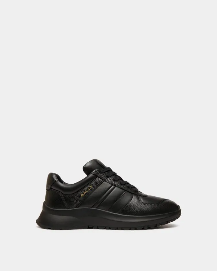 Men Bally Sneakers Outline Sneaker In Black Leather Black