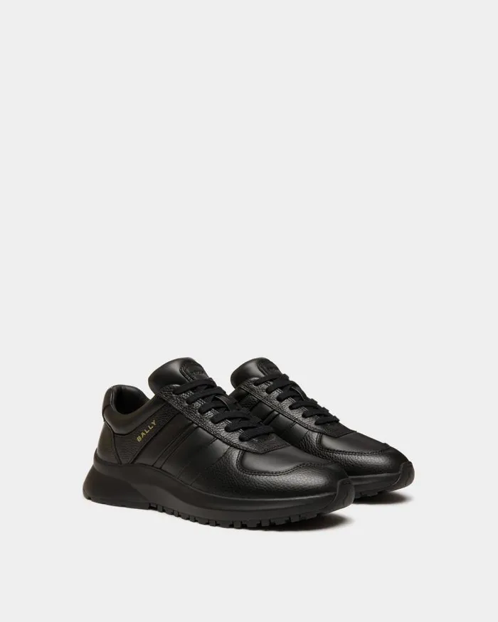 Men Bally Sneakers Outline Sneaker In Black Leather Black Men Bally Sneakers Outline Sneaker In Black Leather Black