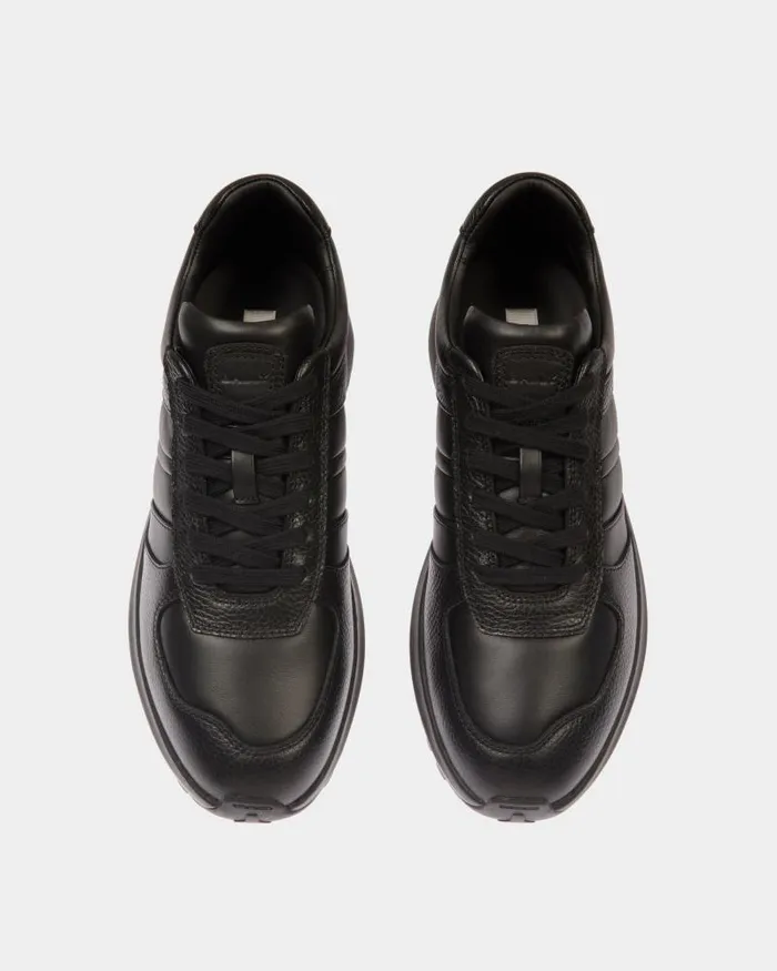 Men Bally Sneakers Outline Sneaker In Black Leather Black Men Bally Sneakers Outline Sneaker In Black Leather Black
