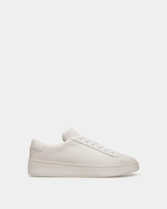 Men Bally Sneakers Raise Sneaker In White Grained Leather White