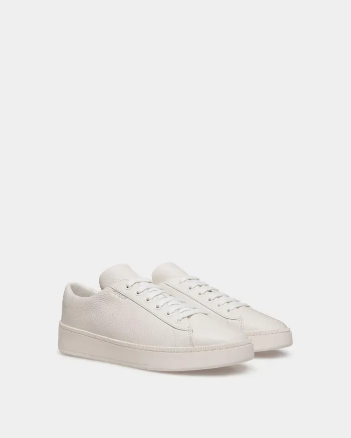 Men Bally Sneakers Raise Sneaker In White Grained Leather White Men Bally Sneakers Raise Sneaker In White Grained Leather White