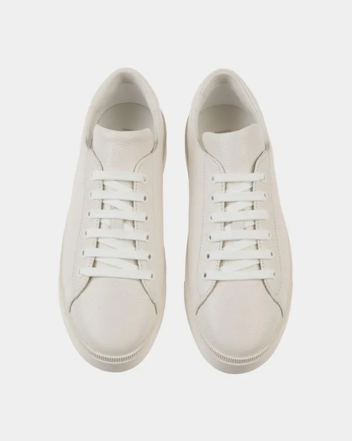 Men Bally Sneakers Raise Sneaker In White Grained Leather White Men Bally Sneakers Raise Sneaker In White Grained Leather White
