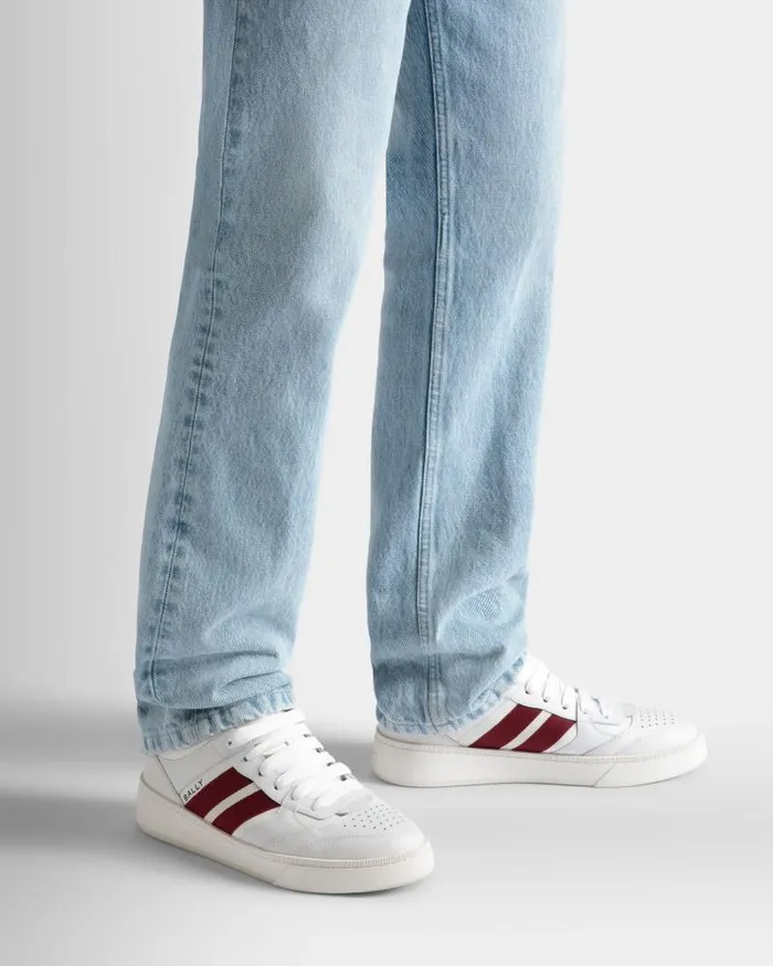 Men Bally Sneakers Raise Sneaker In White Leather White Men Bally Sneakers Raise Sneaker In White Leather White