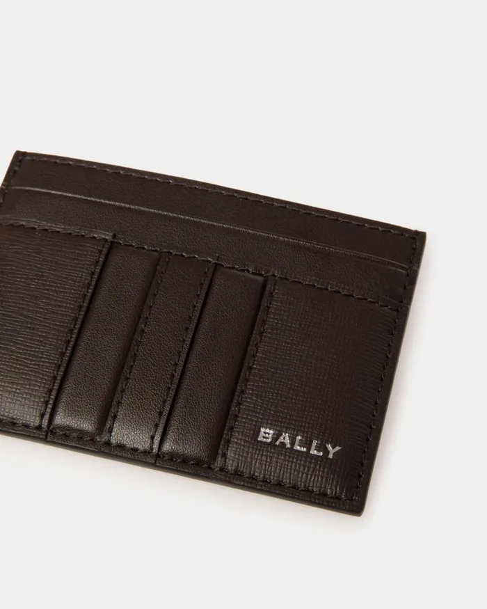 Men Bally Wallets and Card Holders Mythos Card Holder In Ebano Recycled Leather Brown Men Bally Wallets and Card Holders Mythos Card Holder In Ebano Recycled Leather Brown