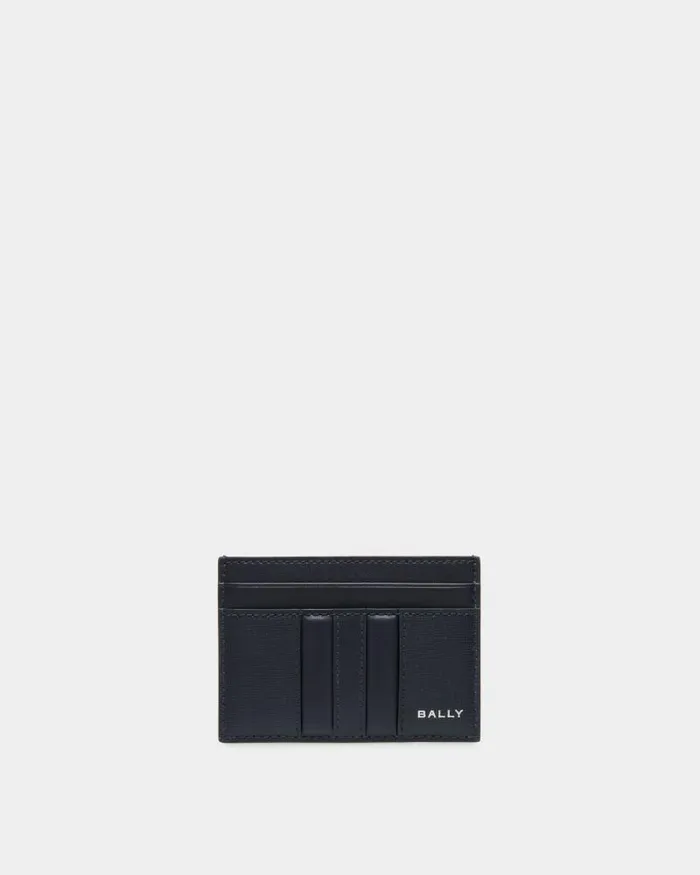 Men Bally Wallets and Card Holders Mythos Card Holder In Navy Blue Recycled Leather Blue Men Bally Wallets and Card Holders Mythos Card Holder In Navy Blue Recycled Leather Blue