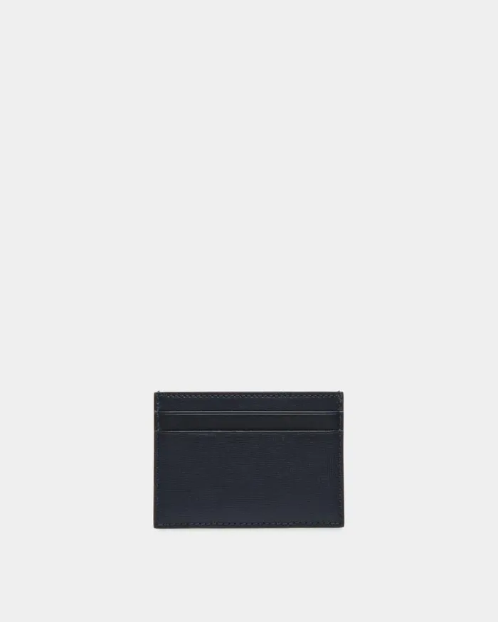 Men Bally Wallets and Card Holders Mythos Card Holder In Navy Blue Recycled Leather Blue Men Bally Wallets and Card Holders Mythos Card Holder In Navy Blue Recycled Leather Blue