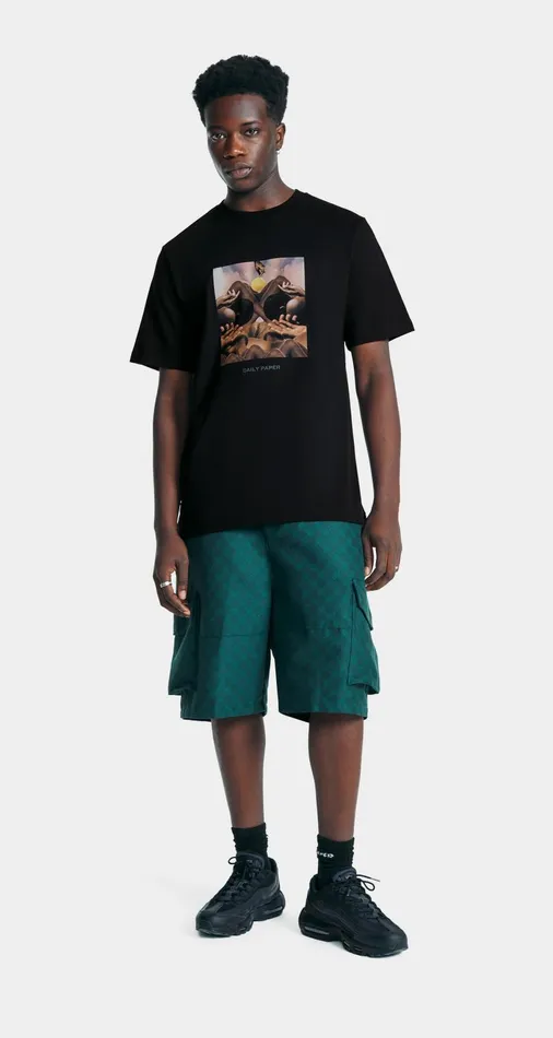 Men Black Landscape TShirt Daily Paper TShirts Men Black Landscape TShirt Daily Paper TShirts