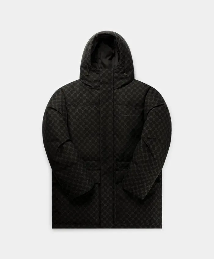 Men Black Oba Cotton Monogram Puffer Daily Paper Jackets