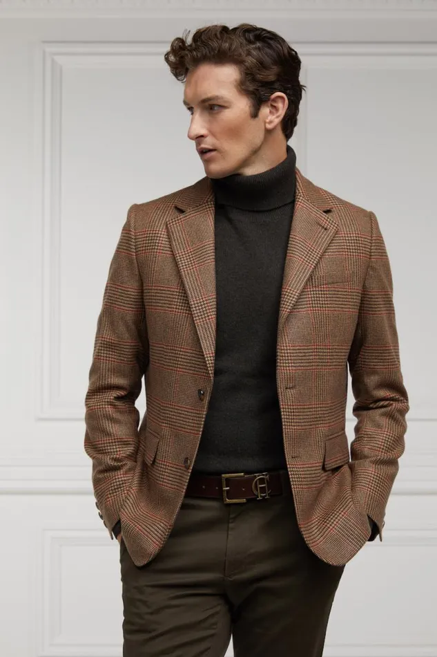Men Blazers Holland Cooper The Single Breasted Blazer Clarence Check Merlot Men Blazers Holland Cooper The Single Breasted Blazer Clarence Check Merlot