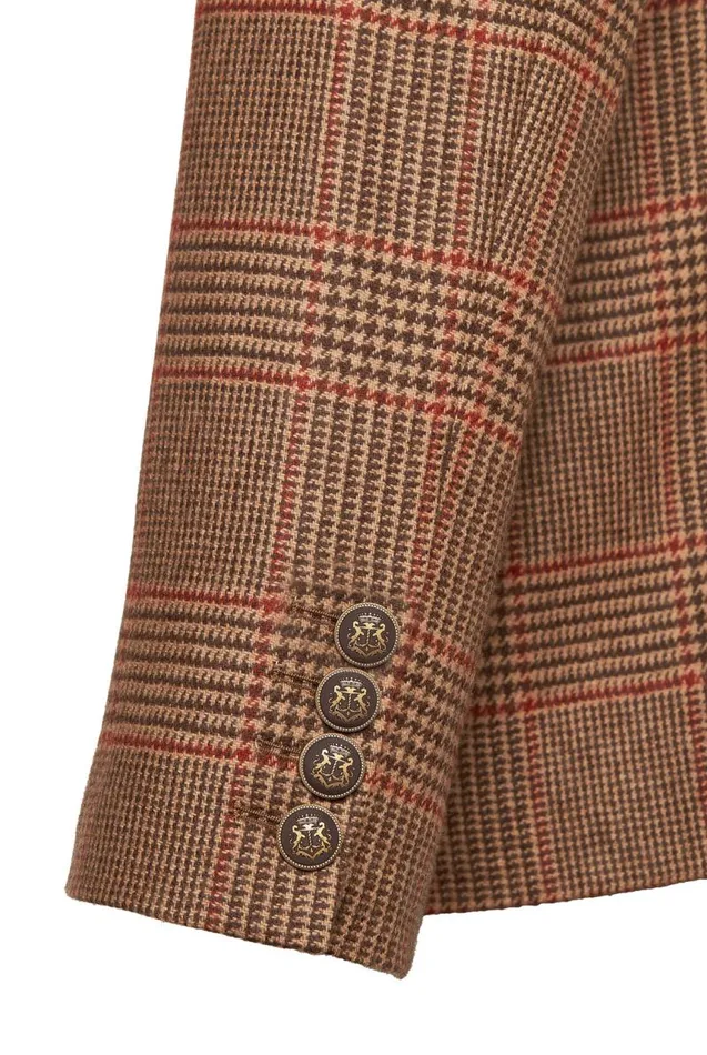 Men Blazers Holland Cooper The Single Breasted Blazer Clarence Check Merlot Men Blazers Holland Cooper The Single Breasted Blazer Clarence Check Merlot