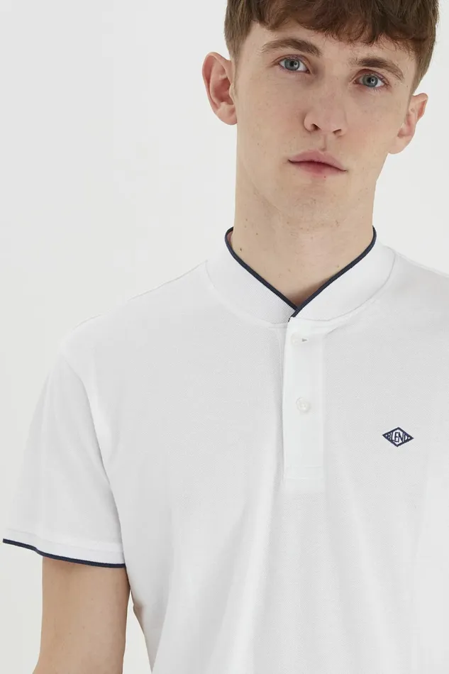 Men Blend Polos Polo Shirt Bright White
