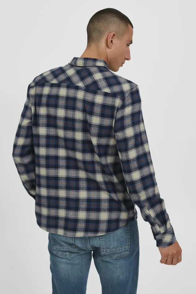 Men Blend Shirts Long Sleeved Shirt Dress Blues