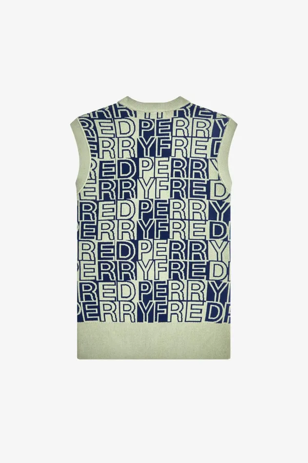 Men Block Graphic Tank Seagrass Fred Perry Knitwear