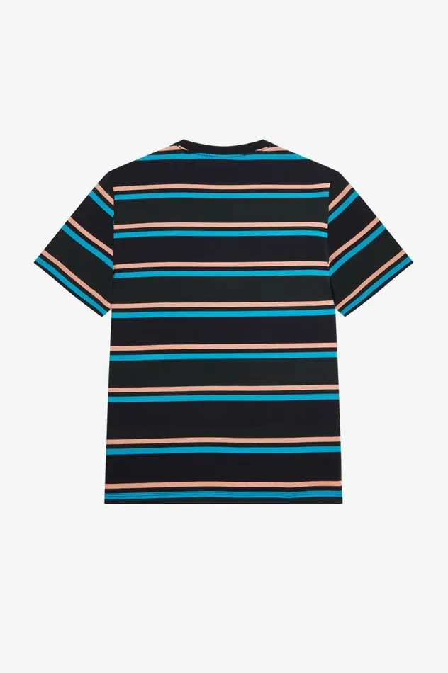 Men Bold Stripe TShirt Night Green Fred Perry TShirts