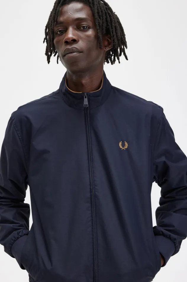 Men Brentham Jacket Navy Fred Perry Coats and Jackets