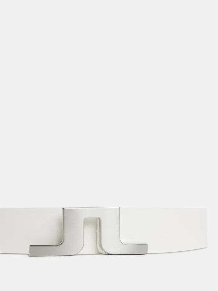 Men Bridger Leather Belt White JLindeberg Belts Men Bridger Leather Belt White JLindeberg Belts
