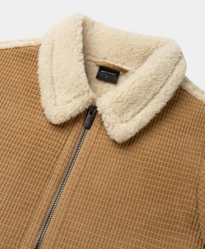 Men Camel Faux Fur Jacket Daily Paper Jackets Men Camel Faux Fur Jacket Daily Paper Jackets