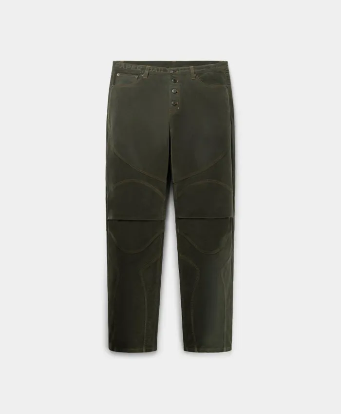 Men Cardamom Green Territory Velvet Jeans Daily Paper Pants