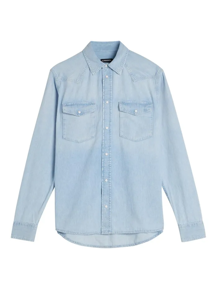 Men Carson Denim Shirt Light Blue JLindeberg Shirts Men Carson Denim Shirt Light Blue JLindeberg Shirts