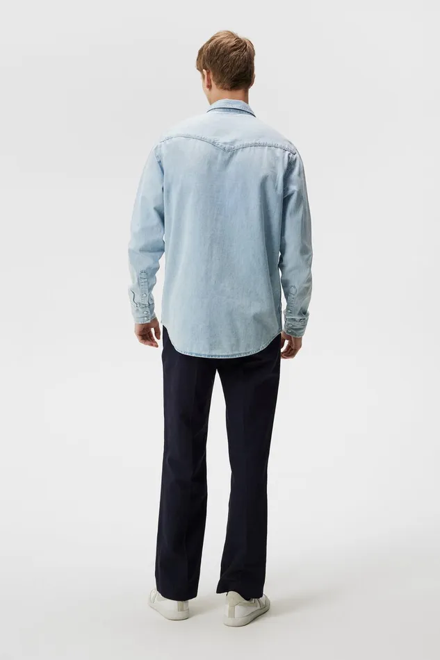 Men Carson Denim Shirt Light Blue JLindeberg Shirts Men Carson Denim Shirt Light Blue JLindeberg Shirts