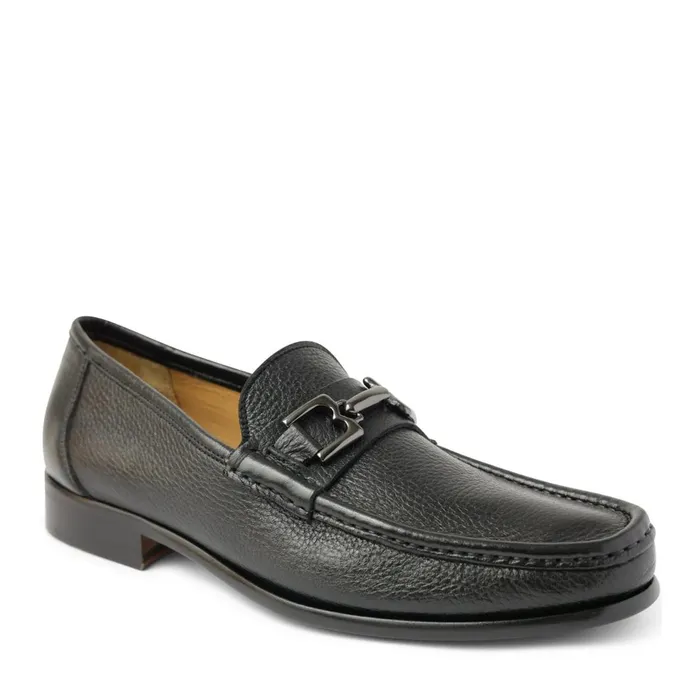 Men Casual Shoes Bruno Magli Trieste Classic Leather Moccasin 8211 Black Cervo