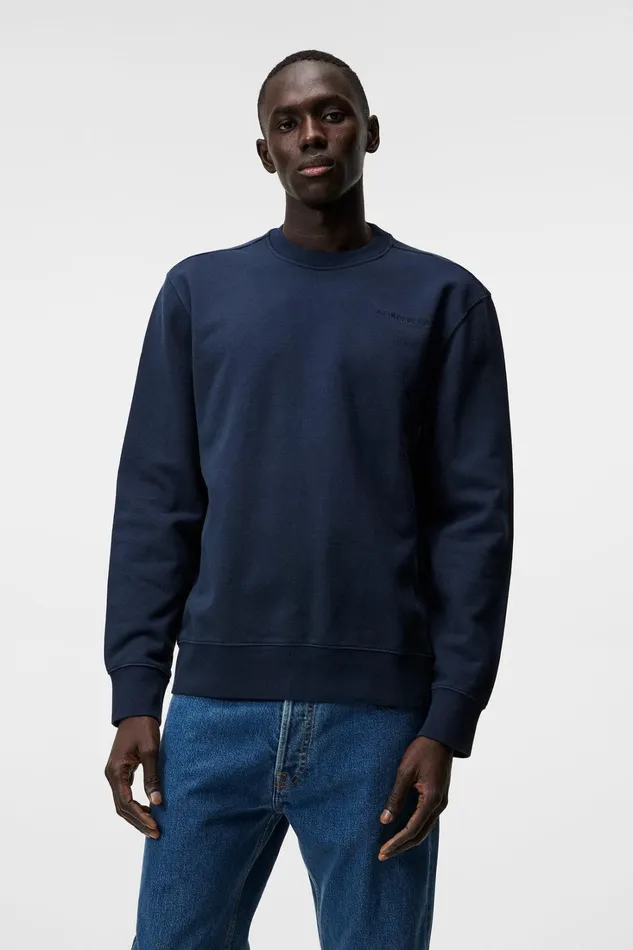 Men Chip Crew Neck Sweatshirt JL Navy JLindeberg Sweatshirts