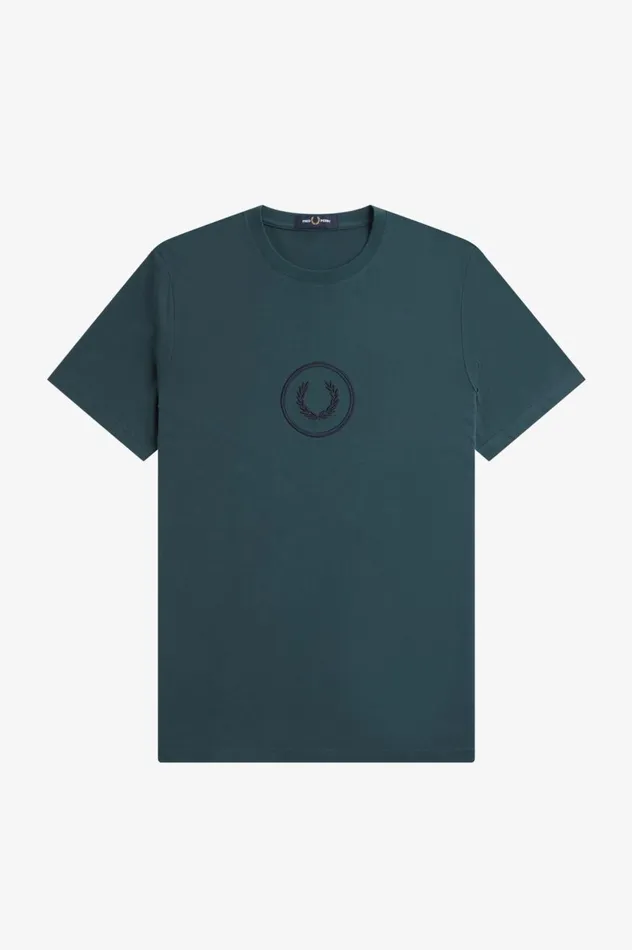 Men Circle Branding TShirt Petrol Blue Fred Perry TShirts