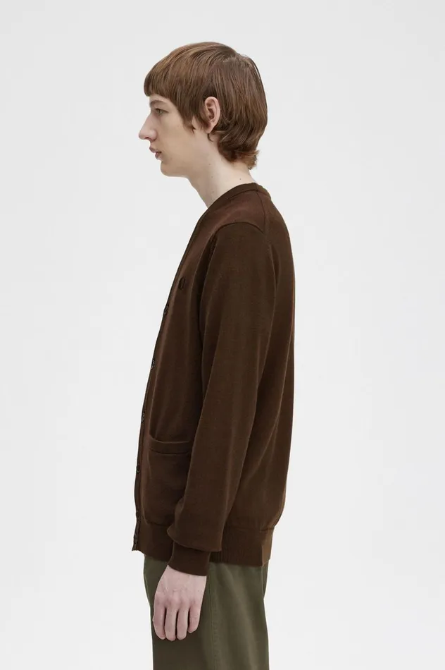 Men Classic Cardigan Burnt Tobacco Fred Perry Knitwear