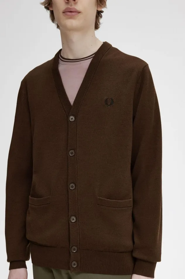 Men Classic Cardigan Burnt Tobacco Fred Perry Knitwear