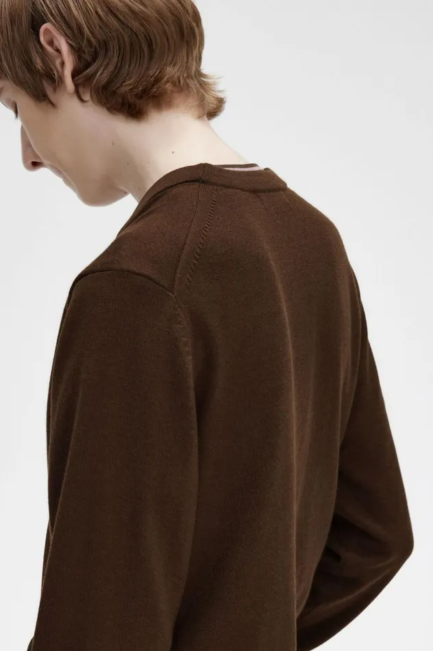 Men Classic Cardigan Burnt Tobacco Fred Perry Knitwear