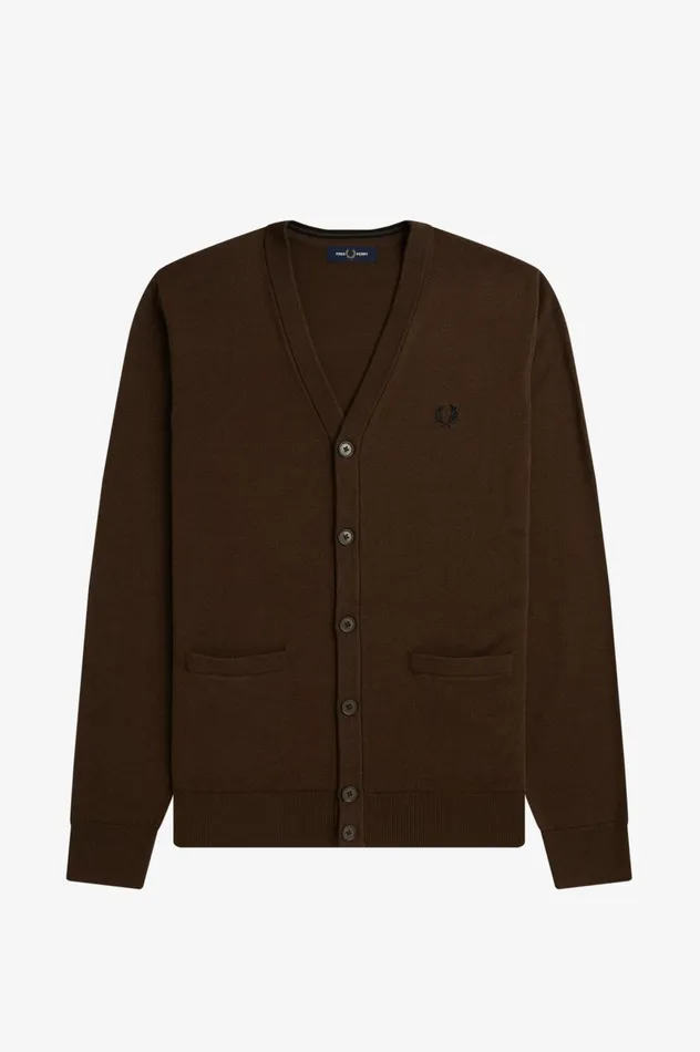 Men Classic Cardigan Burnt Tobacco Fred Perry Knitwear