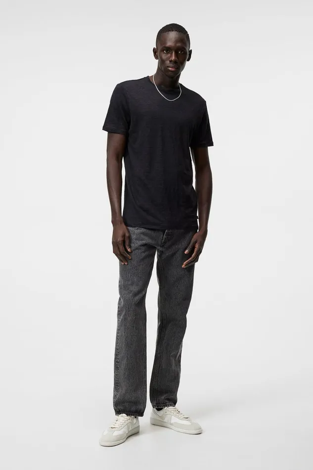 Men Coma Linen Tee Black JLindeberg Tshirts Men Coma Linen Tee Black JLindeberg Tshirts