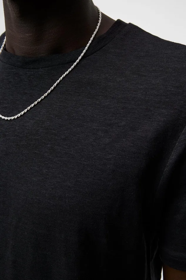 Men Coma Linen Tee Black JLindeberg Tshirts Men Coma Linen Tee Black JLindeberg Tshirts