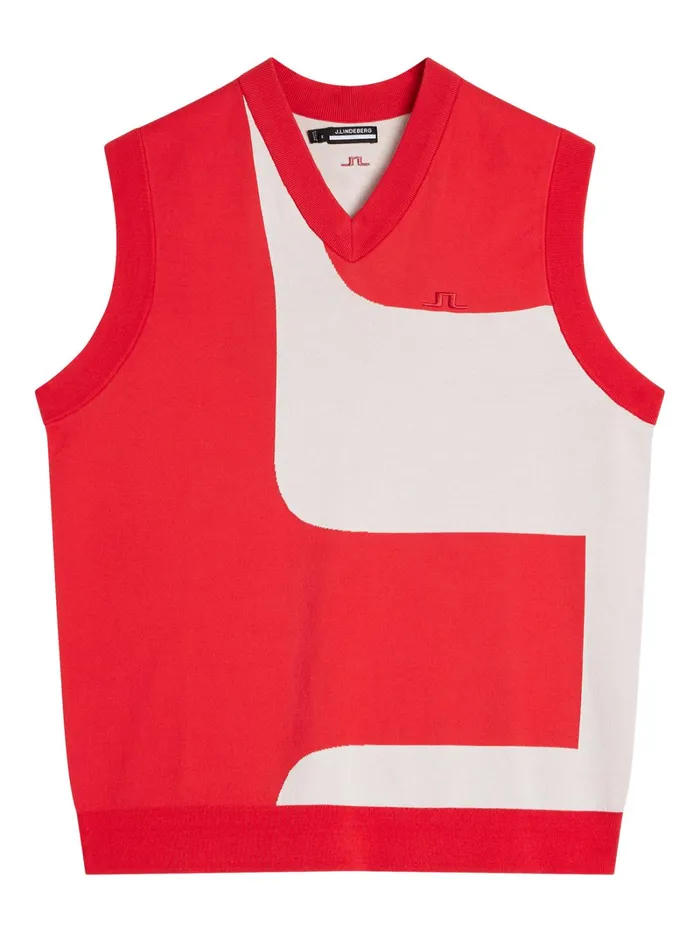Men Davis Knitted Vest White JLindeberg Knitwear Men Davis Knitted Vest White JLindeberg Knitwear