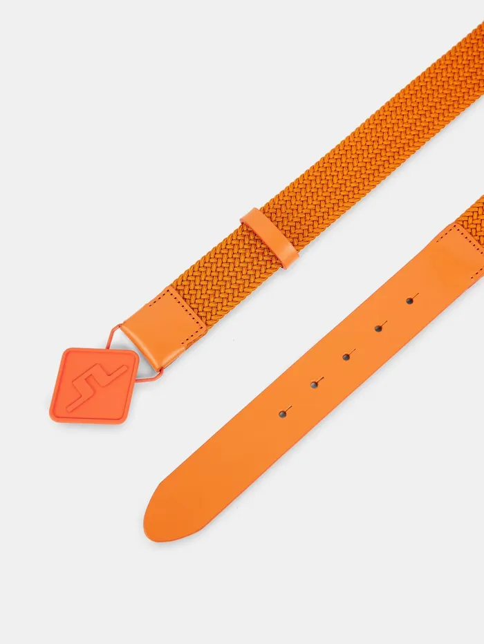 Men Diamond Ealstic Leather Belt Russet Orange JLindeberg Belts Men Diamond Ealstic Leather Belt Russet Orange JLindeberg Belts
