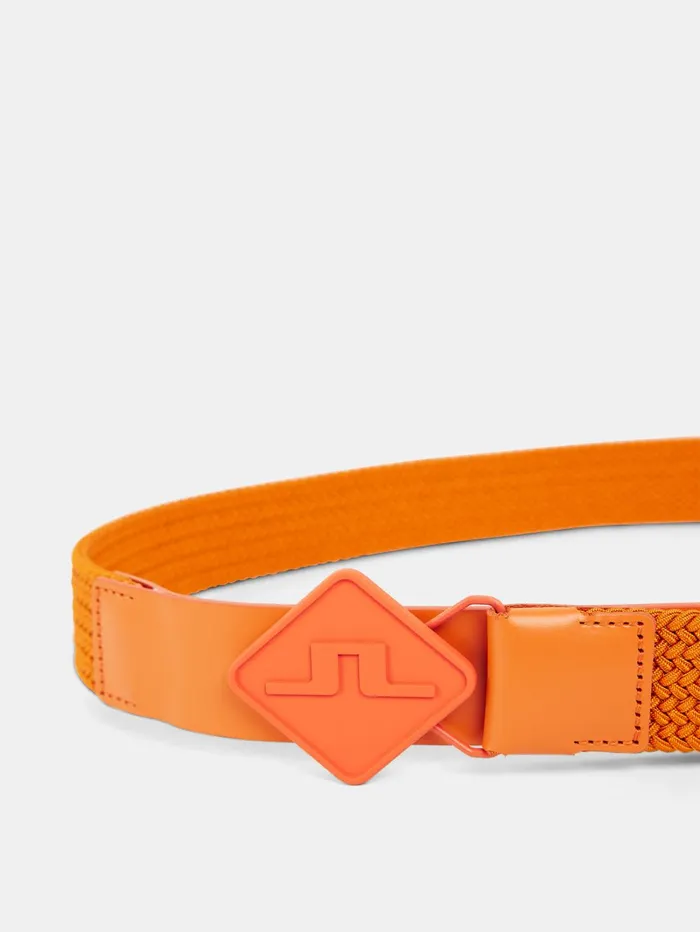 Men Diamond Ealstic Leather Belt Russet Orange JLindeberg Belts Men Diamond Ealstic Leather Belt Russet Orange JLindeberg Belts