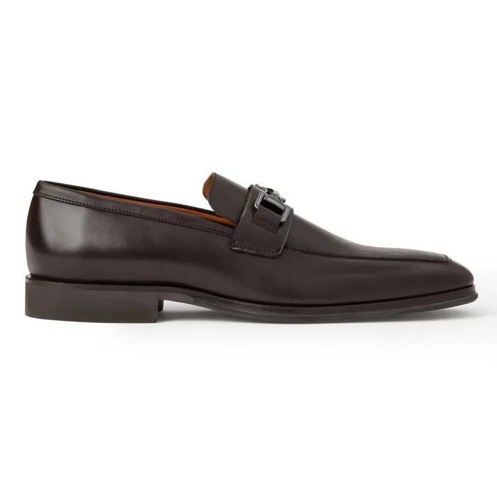Men Dress Shoes Bruno Magli Raging Bit Leather LoaferBrown
