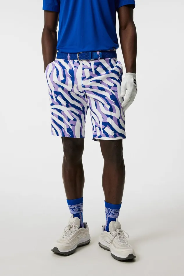 Men Eloy Print Shorts Purple Painted Zebra JLindeberg Shorts