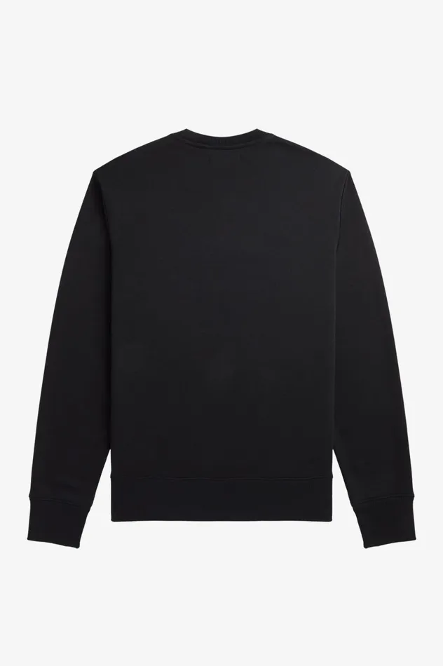 Men Embroidered Sweatshirt Black Fred Perry Sweatshirts