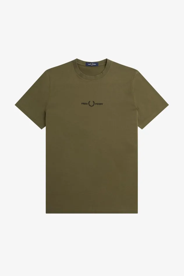 Men Embroidered TShirt Uniform Green Fred Perry TShirts