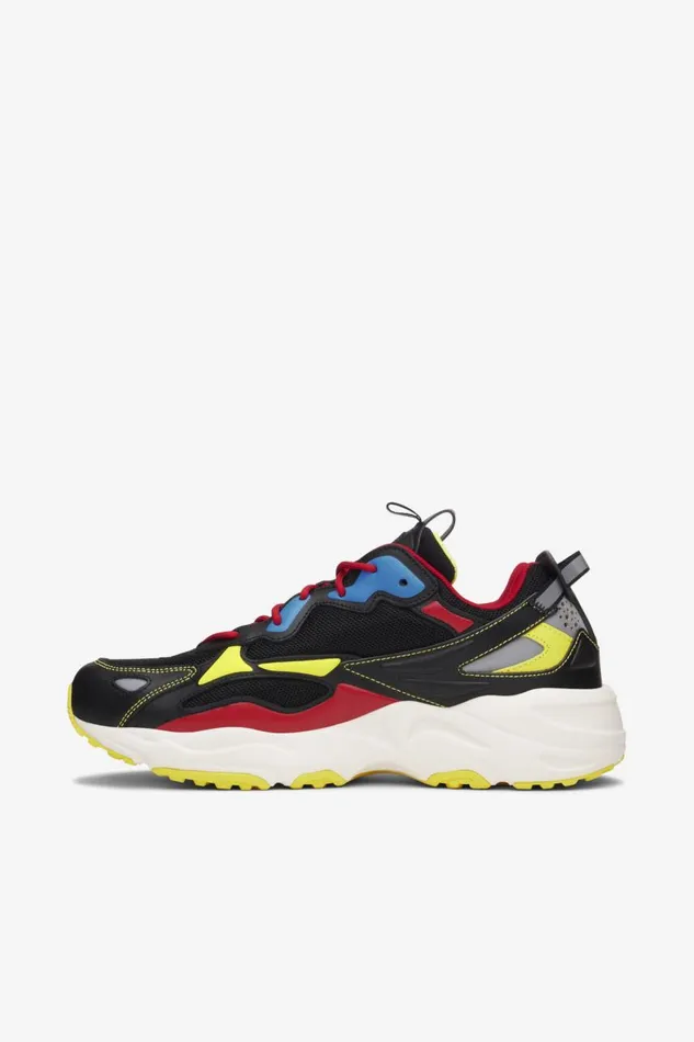 Men Fila Sneakers and Lifestyle Ray Tracer Apex Black Fila Red French Blue