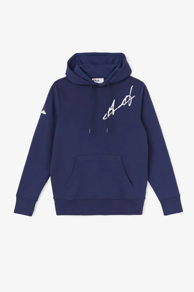 Men Fila Sweatshirts and Hoodies Grant Hill Lazarus Hoodie Navy